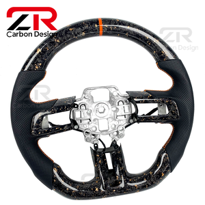 Volante Deportivo Personalizado de Fibra de Carbono Forjado y Cuero para Ford <span class=keywords><strong>Mustang</strong></span> GT500, Modificación Interior de Auto - Product Image 3