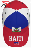 Casquette de baseball réglable de luxe avec logo personnalisé, drapeaux nationaux haïtiens, protection solaire pour hommes et femmes