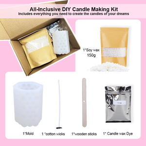 Timesrui 12 pièces Kit de fabrication de <span class=keywords><strong>bougies</strong></span> en cire de soja, style cadeau artistique, fait main, pour adultes débutants, avec fonction de re-éclairage, pour anniversaire - Product Image 4