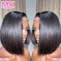 Perruque Bob Courte 4x4 en Cheveux Naturels Bruts Brésiliens Remy pour Femmes Noires, Vente en Gros, Pas Cher, 14 Pouces, Perruques Bob à Dentelle Transparente