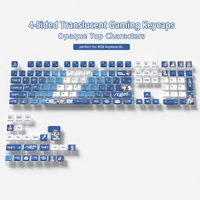 Anime Hitori Gotoh 4-Side Printed Dye-Sublimation ABS+PC Universal Mechanical Keyboard Keycaps Guangdong English