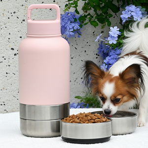 Pet Travel in acciaio inox 3 in 1 cane bottiglia d'acqua e cane bottiglia d'acqua con contenitore per alimenti per cane - Product Image 1