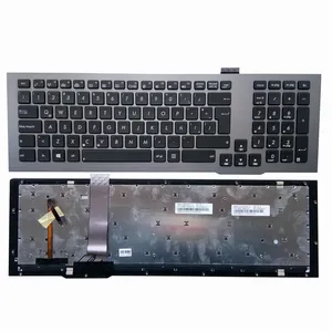 Сменная клавиатура для ASUS G75V G75VW G75VW, серая рамка с подсветкой