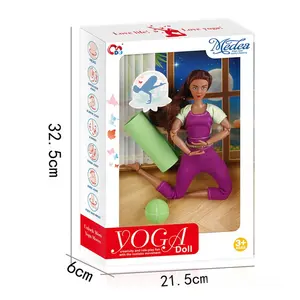 Pronto per la spedizione! Giocattolo per bambole yoga a 21 articolazioni da 11.5 pollici (pelle marrone)