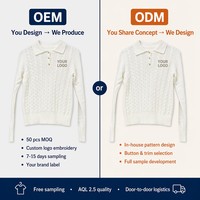 Pull en maille à col roulé boutonné pour femme, style preppy, collection hiver, vente en gros