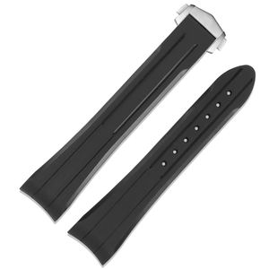 Correa de silicona de repuesto con cierre plegable de 20 mm para <span class=keywords><strong>Omega</strong></span> <span class=keywords><strong>Seamaster</strong></span> 300M AT150, hebilla plegable, negro, azul, blanco - Product Image 4