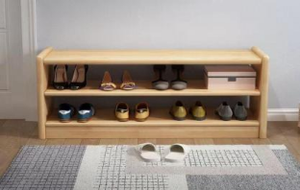 Modern Solid Wood <b>Shoe</b> Rack With 3 Shelves Scandinavian Style Entryway <b>Bench</b> For Home Storage - Product Image 6
