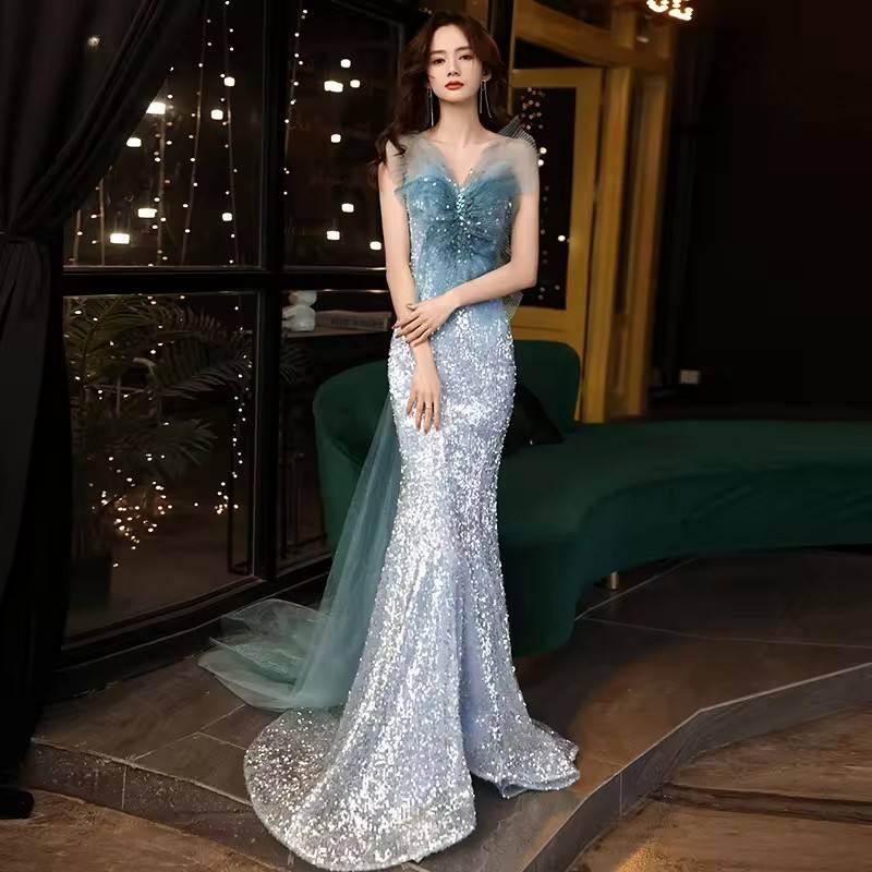 evening gown skyblue