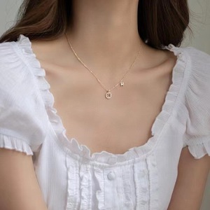 Collana da donna in rame con catena a bambù, 26 lettere inglesi, diamanti completi, regalo creativo personalizzato per la fidanzata, la migliore amica - Product Image 4