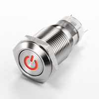 Bouton poussoir momentané en acier inoxydable 16 mm 5A IP65 pour unité de commande de porte d'ascenseur