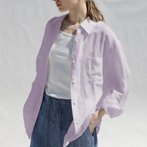 Nuova <span class=keywords><strong>camicia</strong></span> di <span class=keywords><strong>lino</strong></span> da <span class=keywords><strong>donna</strong></span> di alta qualità di vendita calda 2023 abbigliamento Casual in <span class=keywords><strong>lino</strong></span> fornitore personalizzato Top in <span class=keywords><strong>lino</strong></span> di cotone - Product Image 6