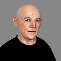 Masque en silicone pour le visage entier, ultra-réaliste, peau humaine, texture de rides complète, masque de simulation de jeu de rôle, personnalisé, homme chauve