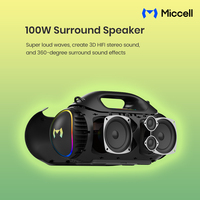 Speaker Portabel Outdoor Miccell Wholesale SP72 BT6.0 dengan Lampu LED RGB, Baterai 4500mAh, Kontrol Sentuh, dan Mikrofon Terintegrasi