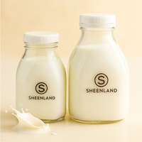 Bouteilles en verre carrées transparentes de 250 ml, 350 ml, 500 ml, 1000 ml, 8 oz avec bouchon à vis hermétique pour jus pressé à froid