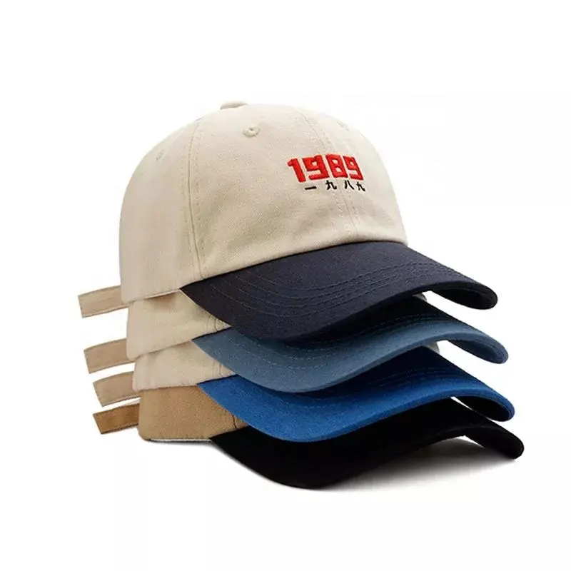 Casquette de rebond en coton hip hop logo personnalisé, casquettes de baseball respirantes pour papa chapeaux pour hommes et femmes en quatre saisons
