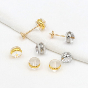 Hamburger 18K Gold Trim <b>Earrings</b> <b>Studs</b> Anti Drop Earplugs Silicone Ear Caps DIY Jewelry Accessories Unisex Fashion <b>Earrings</b> - Product Image 1