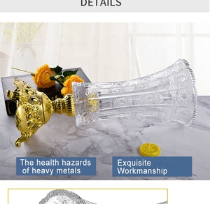 Della boemia di cristallo di lusso <span class=keywords><strong>vaso</strong></span> di vetro <span class=keywords><strong>con</strong></span> metallo oro decorativo di base del basamento footed - Product Image 6