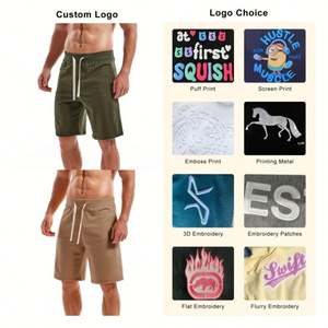 กางเกงขาสั้นผ้าฝ้ายแบบผูกเชือกสำหรับผู้ชายกางเกงวิ่งแบบลำลองสำหรับผู้ชายกางเกงขาสั้นผ้าฝ้ายแบบสั่งทำ - Product Image 6