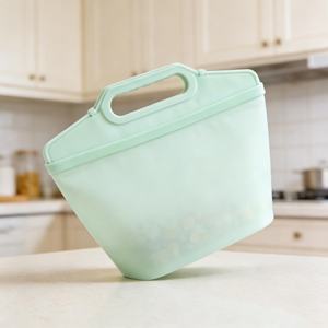 ถุงซิลิโคนเก็บอาหารแบบใช้ซ้ำได้ ป้องกันการรั่วซึม ใช้กับเครื่องล้างจานได้ เป็นมิตรกับสิ่งแวดล้อม ปลอดสารพิษ ใช้สำหรับแช่แข็งและทำอาหาร - Product Image 2