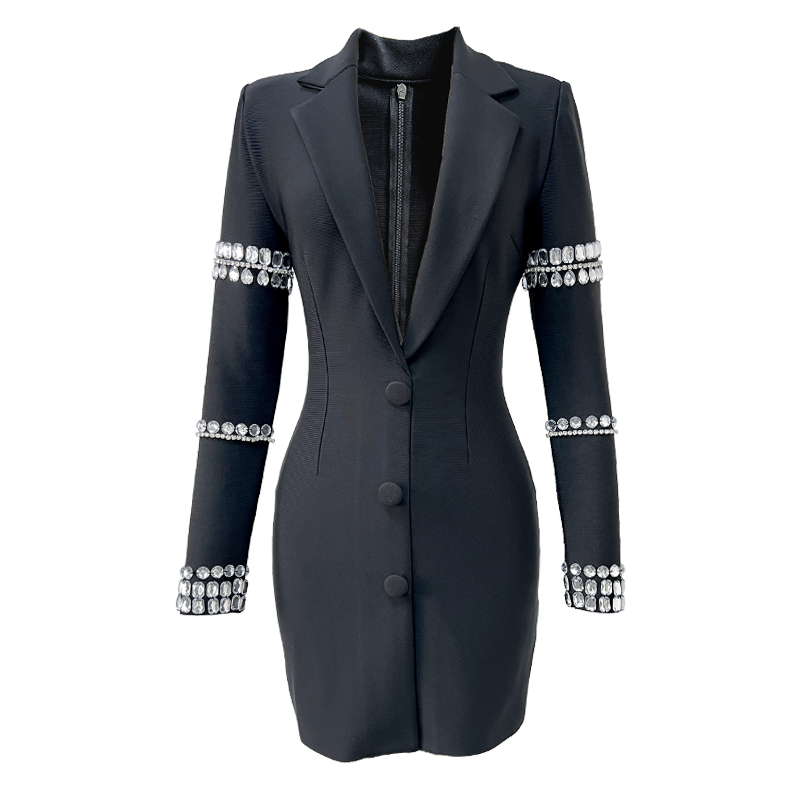 black bandage dress long sleeve Black