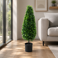 Plante artificielle en forme de cône de 92 cm, imitant une feuille d'arachide, en pot, pour la décoration de la maison, du bureau, du salon ou de la table.