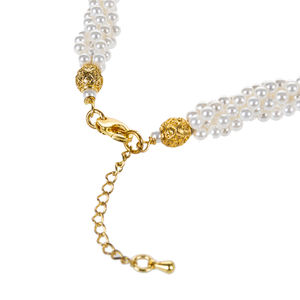 สร้อยคอมุกสีขาวเลี้ยง 4 แถว โซ่บิดเกลียว 18 นิ้ว มุกขนาด 3 มม. - Product Image 2