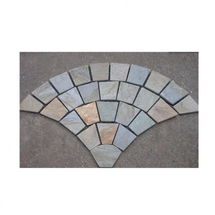 Cina all'ingrosso piastrelle di mosaico in pietra naturale ardesia in pietra di ardesia da giardino tessere di mosaico per l'artigianato