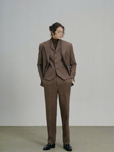 La mejor opción para ropa de invierno informal para hombres, pantalones de lana en espiga, servicios ODM clásicos, patrón recto hecho en Vietnam - Product Image 2