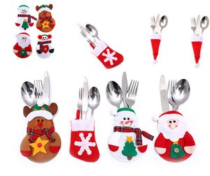 Giáng sinh bàn ăn tối đồ ăn trang trí Xmas Đảng Bạc chủ sở hữu cảm thấy dao kéo túi dao nĩa muỗng Bìa - Product Image 6