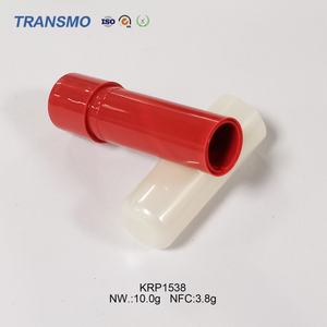 Tubes de rouge à lèvres ronds en plastique, tubes de baume à lèvres rouges et transparents - Product Image 4