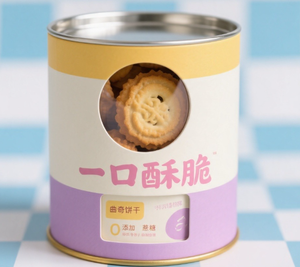 Eco Recyclable Kraft Paper Tube, Food Safe Custom Cylinder Canister for Biscuit Cookie Bakery Sweets - Product Image 1