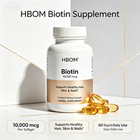 Gélules de biotine OEM haute efficacité 1000 microgrammes pour la croissance des cheveux, les soins de la peau et des ongles, cellulose végétalienne pour adultes