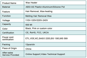 500cc sáp ấm hơn với điều chỉnh nhiệt độ lifestance Sáp nóng đa năng cho tất cả các loại sáp - Product Image 5