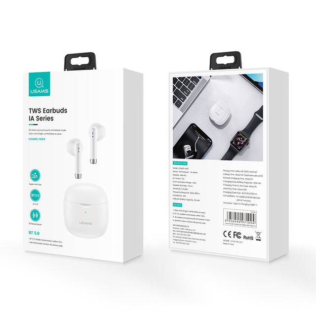 USAMS the Smallest 3g Weight 2024 New Mini Wireless Earbuds TWS Earphones Headphones