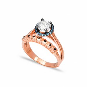 Unique Solitaire Design <b>CZ</b> Stone Cluster Engagement <b>Ring</b> Wholesale Turkish 925 Sterling Silver Jewelry Handmade Fine Jewellery - Product Image 2