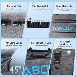 ABOK 400W High Efficiency Monocrystalline <b>Foldable</b> <b>Solar</b> IP68 40V 10A Connector Lightweight 9.7kg for Outdoor Off Grid - Product Image 6