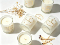 Autocollants personnalisés de qualité supérieure en feuille d'or transparente - Étiquettes autocollantes transparentes en PET pour bougies, cosmétiques et parfums d'intérieur
