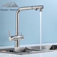Robinet de cuisine professionnel Wayon en laiton massif avec douchette extractible et mitigeur à ressort, finition or de luxe
