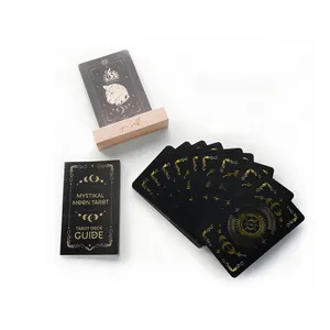 Tarjeta De Tarot De lujo, Impresión De tarjetas De papel De aluminio dorado, oráculo, Cartas De Tarot personalizadas, gran oferta