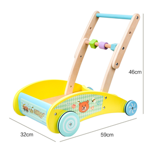 I girelli in legno spingono i giocattoli per i bambini che imparano a camminare con le ruote giocattoli educativi per bambini per 10-24 mesi - Product Image 6