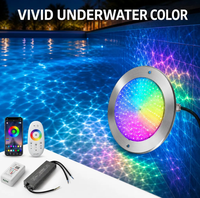 Lumière LED pour piscine en acier inoxydable ultra-mince, étanche IP68, CRI Ra85, installation murale sans perçage, contrôle par application smartphone