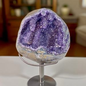 Grosir kristal alami populer Geode <span class=keywords><strong>Amethyst</strong></span> Mini dalam bentuk bebas ide hadiah Model bertema cinta malaikat batu Feng Shui - Product Image 5