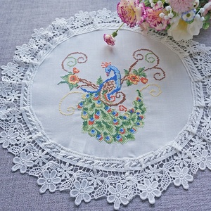 Manteles Individuales Redondos Hechos a Mano <span class=keywords><strong>con</strong></span> Encaje para <span class=keywords><strong>Mesa</strong></span> <span class=keywords><strong>de</strong></span> Cocina - Product Image 5