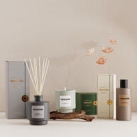 Nouveau Pot en Verre Vide Personnalisé de Luxe pour Bougie en Cire de Soja Aromatique, Décoration d'Intérieur, Diffuseur de Parfum, Désodorisant, Bouteille à Sérigraphie Façonnée