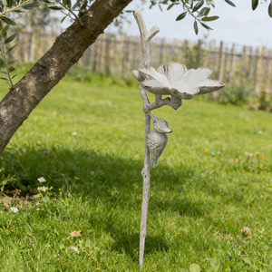 Standing Birdbaths with Cast Iron <strong>Bird</strong> Rustic <strong>Metal</strong> <strong>Bird</strong> <strong>Bath</strong> and Feeder for Outside Garden Decor Yard Lawn with Stake Base - Product Image 4