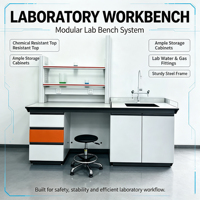 Table de laboratoire haute performance, comptoir anti-corrosion, banc de travail de laboratoire pour les tests industriels, analyse, mobilier de laboratoire