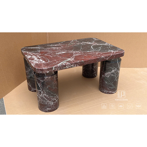 Multi Scene Use of Living Room Apartment Black Red <b>Marble</b> <b>Coffee</b> <b>Table</b> Rectangle Curve Natural Stone <b>Table</b> Red <b>Marble</b> <b>Coffee</b> Tab - Product Image 1