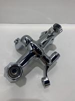 Mitigeur de douche et bain mural à double poignée, design moderne, monotrou, en laiton alliage de zinc poli, avec fonction de mesure et de déviation bidirectionnelle, robinetterie en acier inoxydable