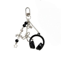 Étui pour écouteurs perlé fait main, design original style pointillisme personnalisé, porte-clés, breloque de téléphone personnalisée, pendentif de sac à dos