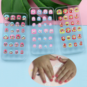 24Pcs stampa su chiodo copertura completa unghie artificiali per bambini bel regalo per bambini bambine bambini unghie finte - Product Image 3